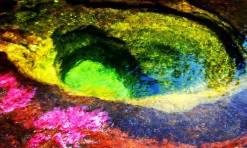 ５色に輝くカーニョ•クリスタレスの水