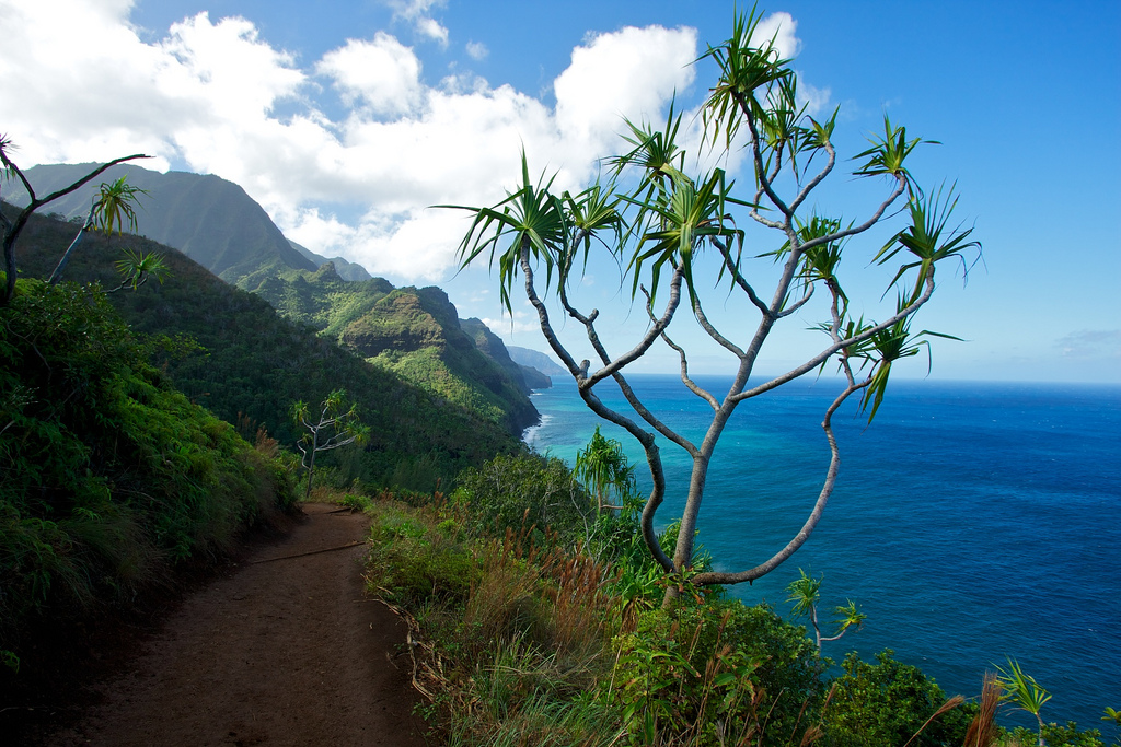ナパリコーストの観光ルートの風景