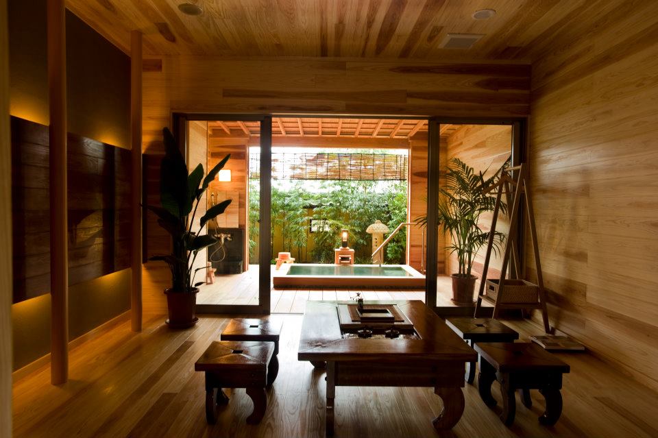 いぶすき秀水園の半露天の貸し切り風呂