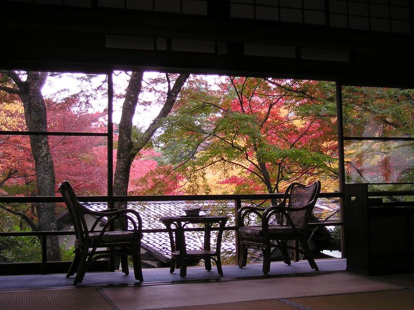 強羅環翠楼の紅葉が見られる客室