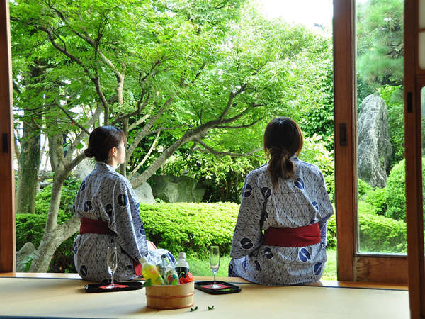 いぶすき秀水園の縁側