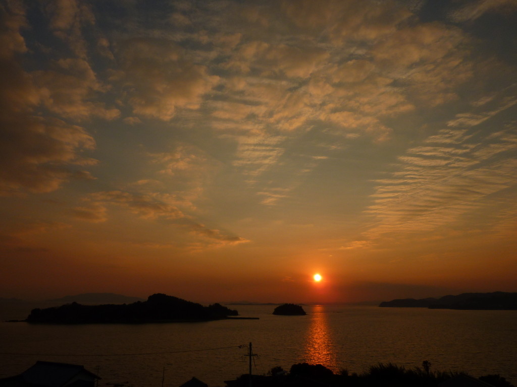 牛窓　天神山　夕日