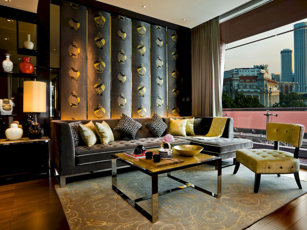 ザ・フラートン・ベイ・シンガポール The Fullerton Bay Hotel Singaporeの客室:スイートリビングルーム