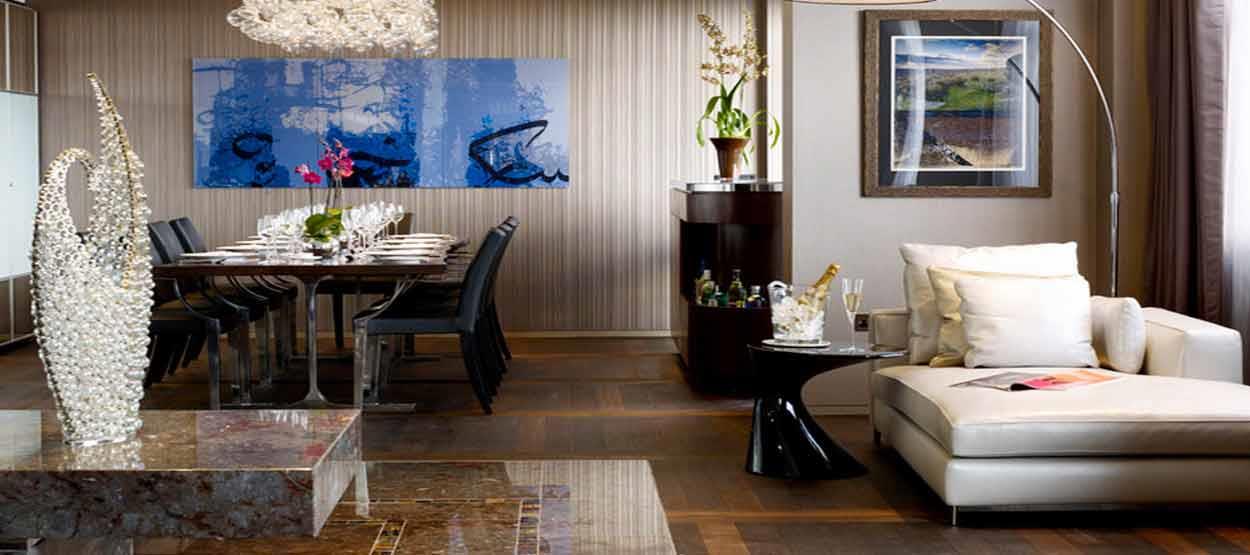 ジュメイラ・カールトン・タワーのロイヤルスイートのリビング