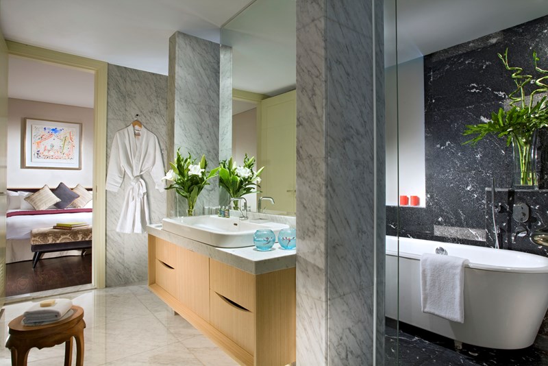 アスコット・ラッフルズ・プレイス・シンガポール Ascott Raffles Place Singaporeのルームタイプfinlayson suiteバスルーム