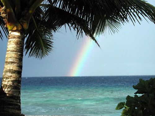 ジープ島から見た虹