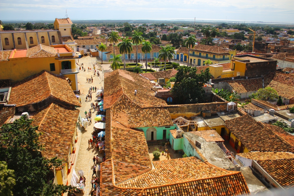 キューバ　上空から見たトリニダーの街並み