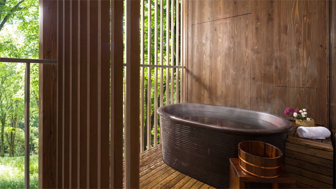 星野リゾート 界 鬼怒川の客室の露天風呂