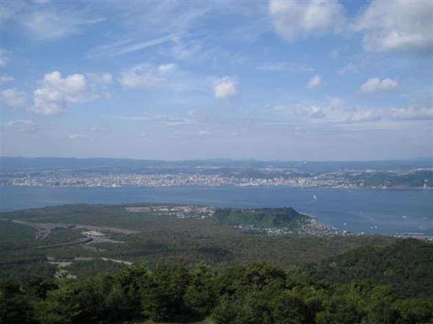 湯之平展望所から見た鹿児島市街地