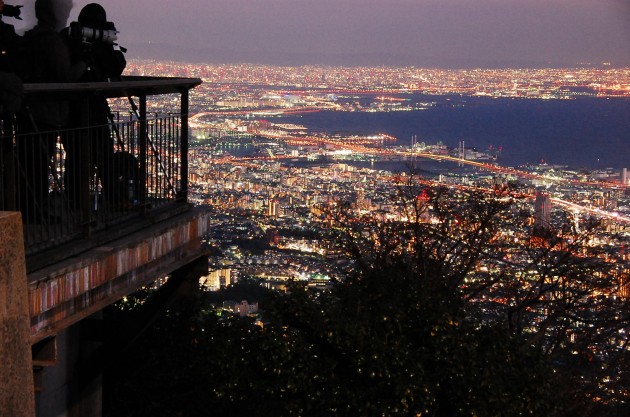 摩耶山の展望台からの眺め