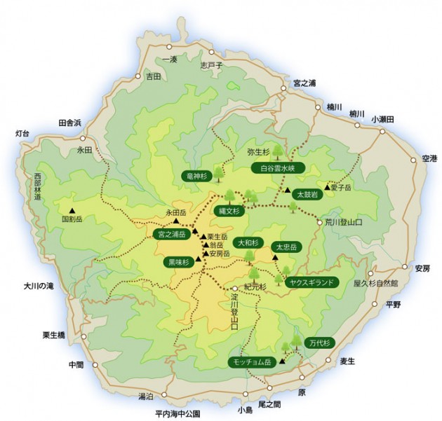 屋久島登山マップ