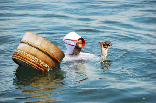 キミトモ真珠島海女実演