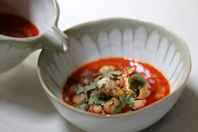 Benjarong - Tom Yum Soup of Prawn, Galangal, Lemongrass